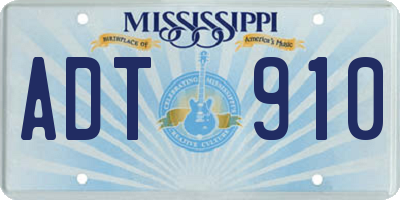 MS license plate ADT910