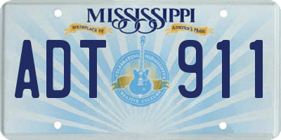MS license plate ADT911
