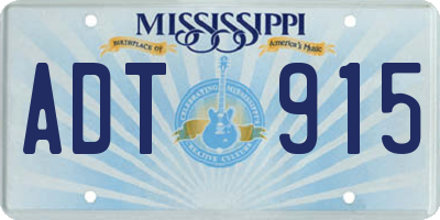 MS license plate ADT915