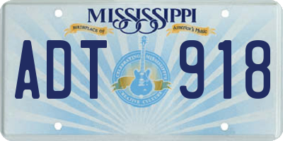MS license plate ADT918