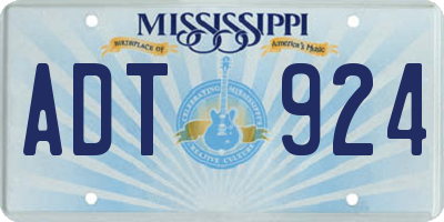 MS license plate ADT924