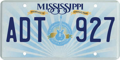 MS license plate ADT927