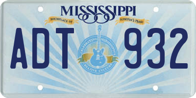 MS license plate ADT932