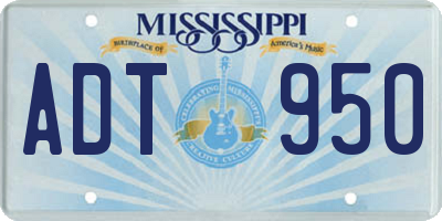 MS license plate ADT950
