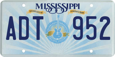 MS license plate ADT952