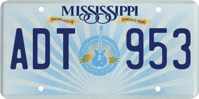 MS license plate ADT953
