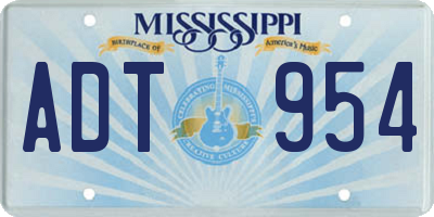 MS license plate ADT954