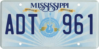 MS license plate ADT961