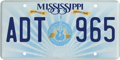 MS license plate ADT965