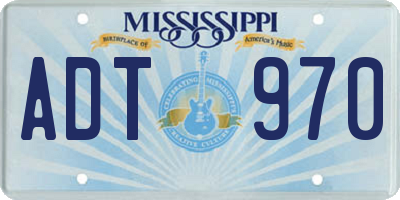 MS license plate ADT970