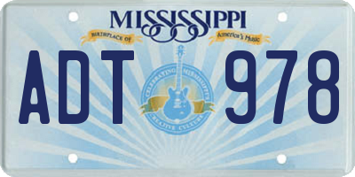 MS license plate ADT978