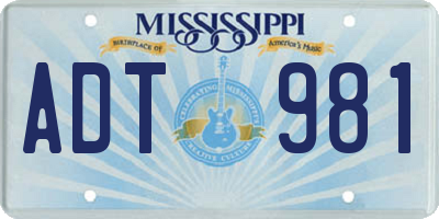 MS license plate ADT981