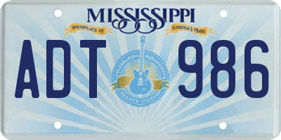 MS license plate ADT986