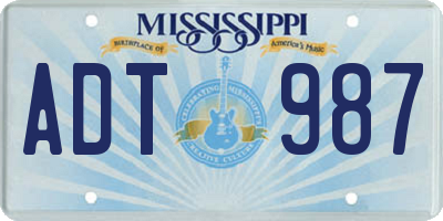 MS license plate ADT987