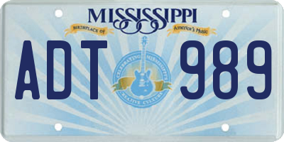 MS license plate ADT989