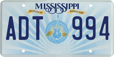 MS license plate ADT994