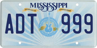 MS license plate ADT999
