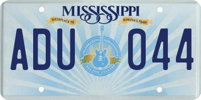 MS license plate ADU044