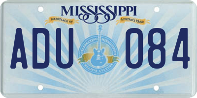 MS license plate ADU084
