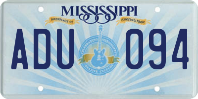 MS license plate ADU094