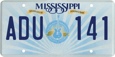 MS license plate ADU141