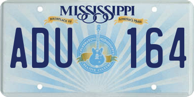 MS license plate ADU164