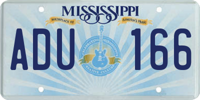 MS license plate ADU166