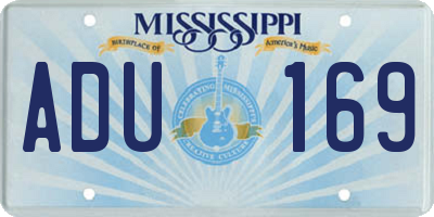 MS license plate ADU169