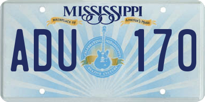 MS license plate ADU170