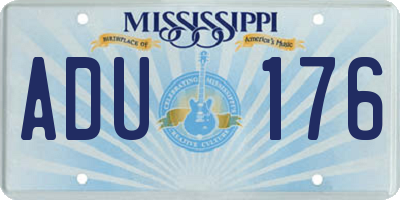 MS license plate ADU176