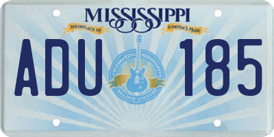 MS license plate ADU185