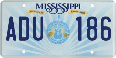 MS license plate ADU186