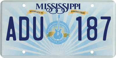MS license plate ADU187