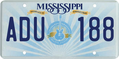 MS license plate ADU188