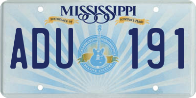 MS license plate ADU191