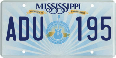 MS license plate ADU195