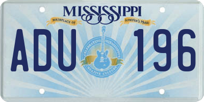 MS license plate ADU196