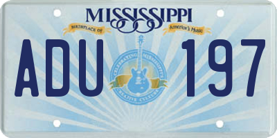 MS license plate ADU197