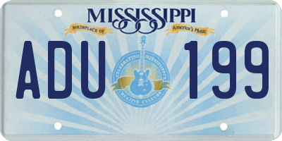 MS license plate ADU199