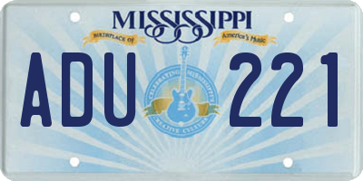 MS license plate ADU221