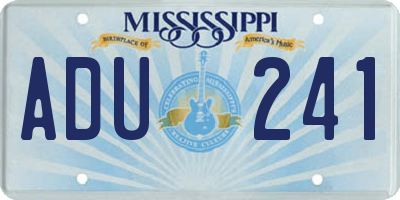 MS license plate ADU241