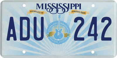 MS license plate ADU242