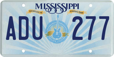 MS license plate ADU277