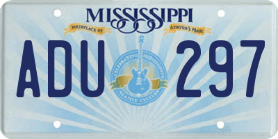 MS license plate ADU297