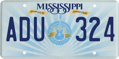MS license plate ADU324