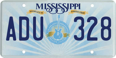 MS license plate ADU328