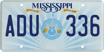 MS license plate ADU336