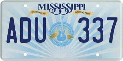 MS license plate ADU337