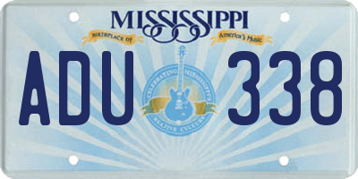 MS license plate ADU338