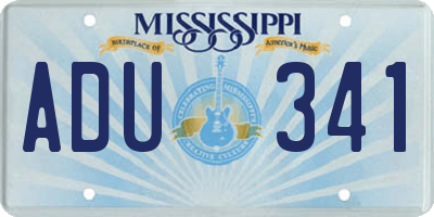 MS license plate ADU341